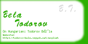 bela todorov business card